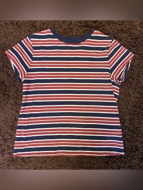 Aerie Striped  Tee in Navy, Red/Brick, and White